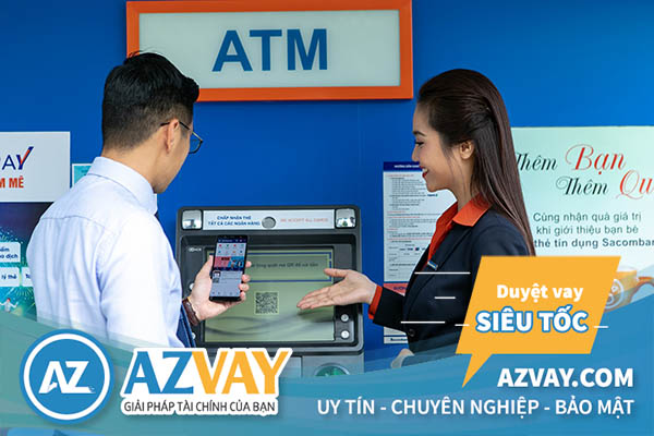 Rút tiền thẻ tín dụng Sacombank tại cây ATM